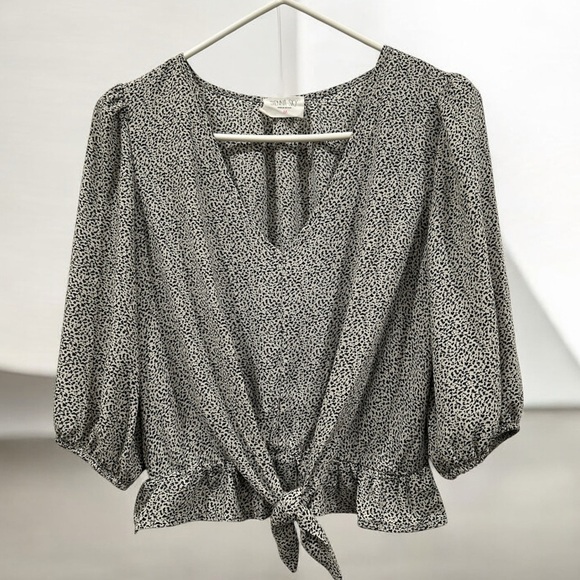 Sienna Sky Tops - Sienna Sky Black and White Patterned Blouse